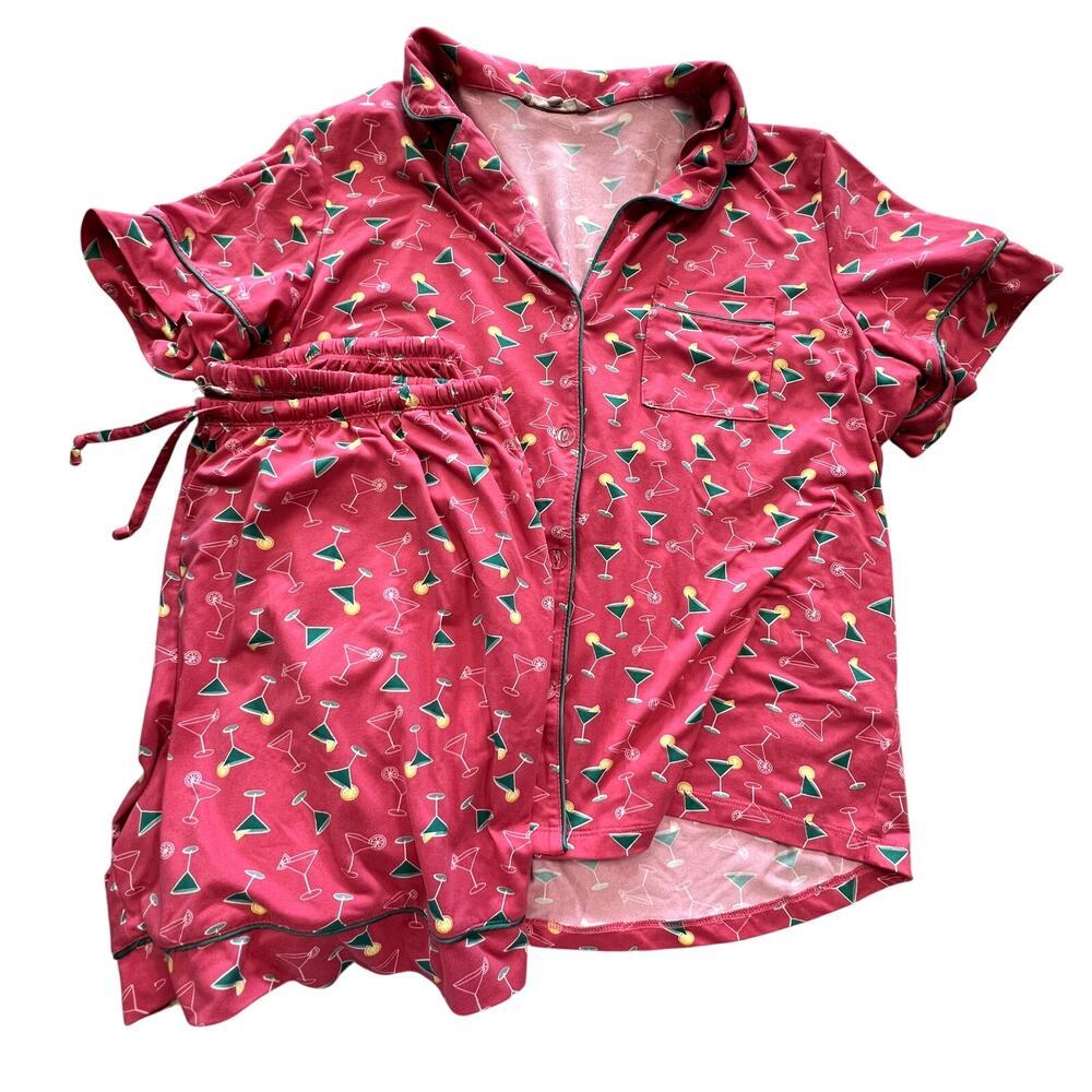 My Danielle Pink Two Piece Cocktail Pajama Set Large